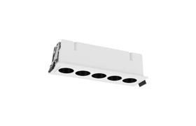 M9132  Blau Linear Recessed Spotlight 5 Light, 12W LED, 3000K, 840lm, Cut Out: L:145mm x W:40mm, White, Driver Included